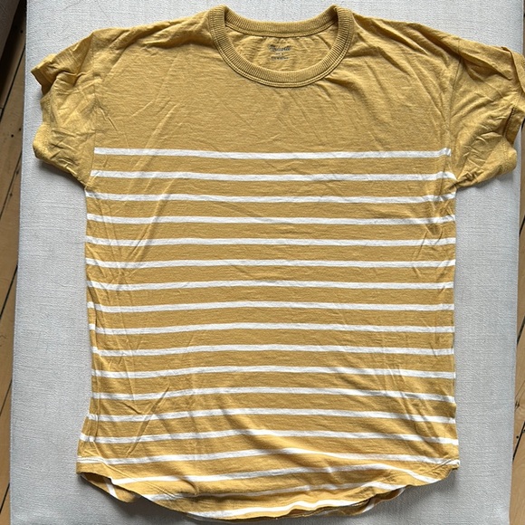 Madewell Tops - Madewell Yellow Striped T-shirt